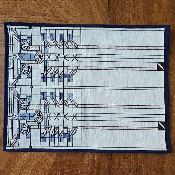 Rennie & Rose Arts & Crafts Floral Window Tapestry Table Runner & Placemats Set - Picture 15 of 16